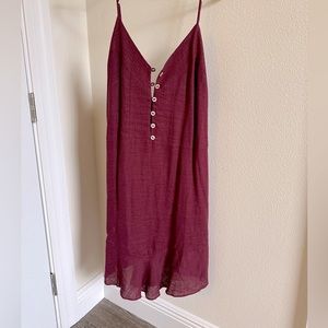 Vix burgundy dress with lots of button detail. Great fall color
